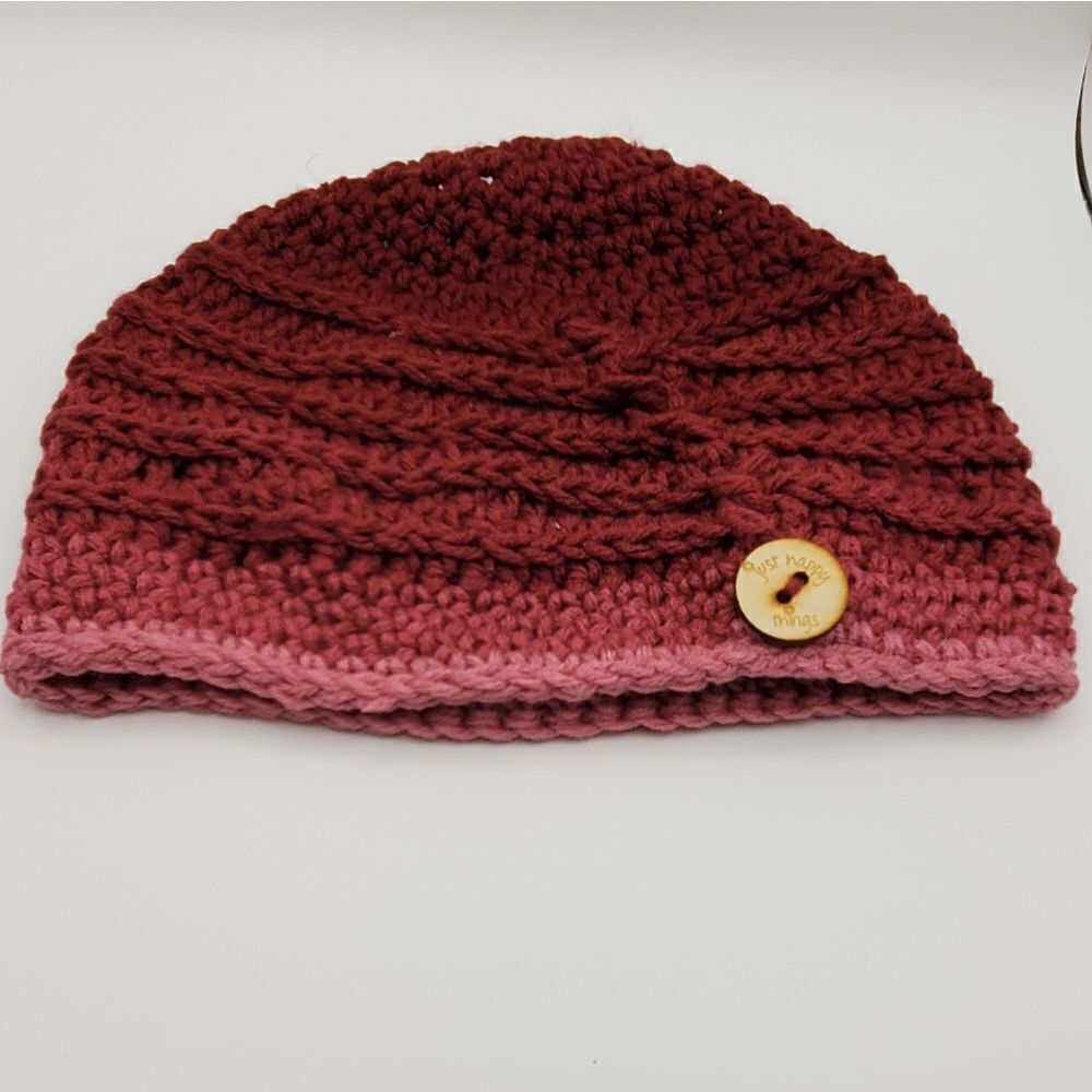 New Beenie Hat & Scarf Set • Ombre Pinks • Made By Hand Knit  • One Of Kind - Picture 6 of 9